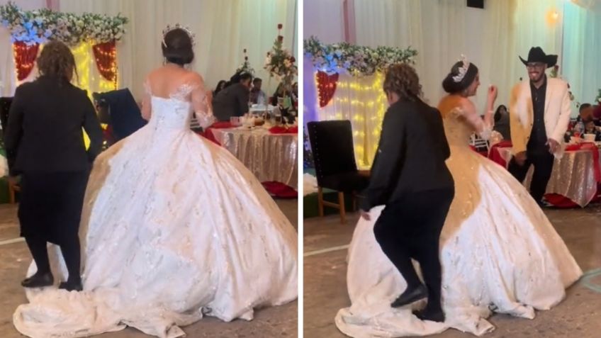 Novia es atacada por su tía en plena boda y le arruinan el vestido | VIDEO