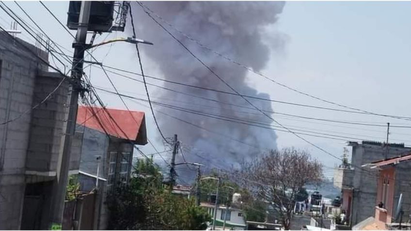 Incendio consume fábrica de pirotecnia tras explosión en Tultepec, Estado de México