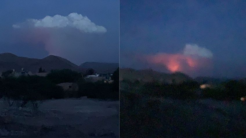 Fuerte incendio forestal consume Sierra de Bagres en San Luis Potosí