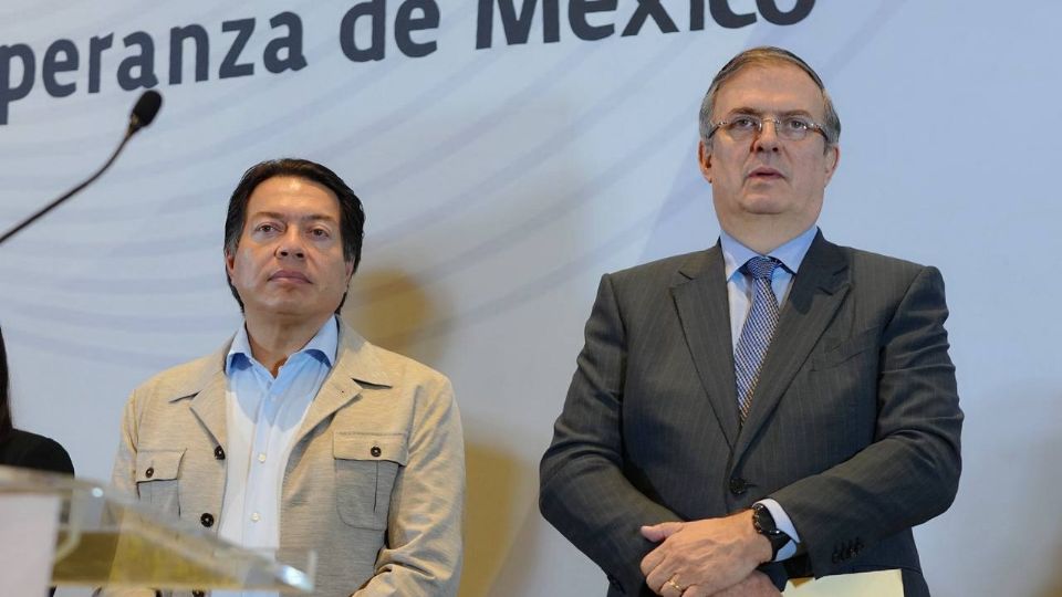 Mario Delgado y Marcelo Ebrard, integrantes del equipo de campaña de Claudia Sheinbaum.