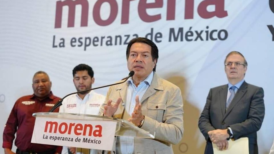 Mario Delgado, presidente nacional de Morena, en conferencia de prensa.