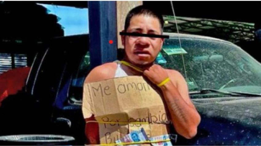 Comerciantes amarran de un poste a hombre acusado de pagar con billetes falsos en Hidalgo