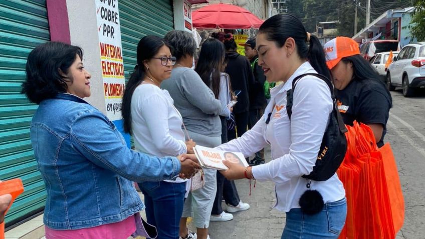 Candidata de MC en Cuajimalpa promete botón naranja para atender a mujeres