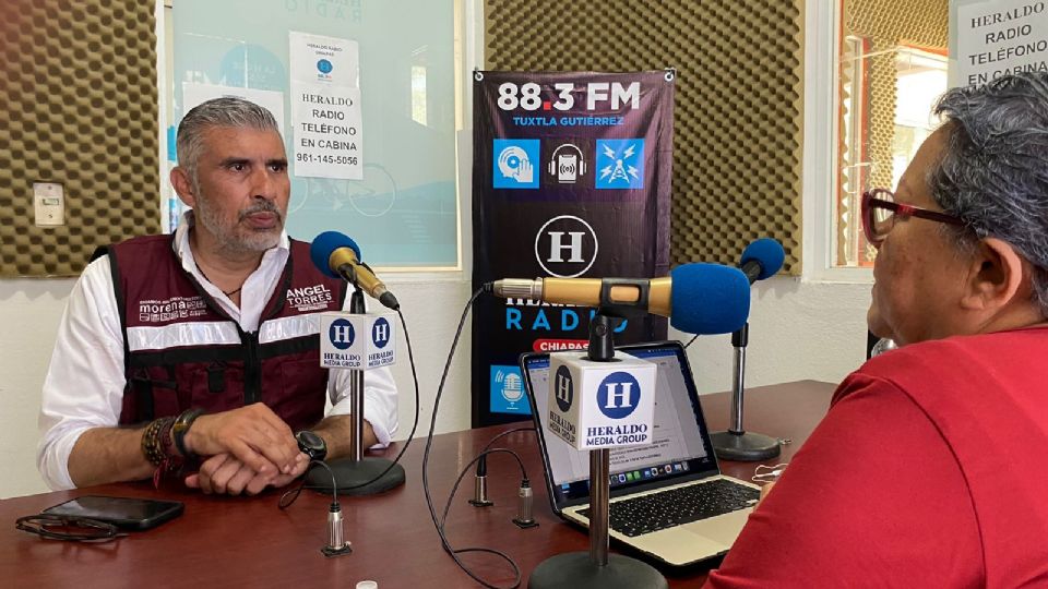 Ángel Torres, candidato morenista en el municipio de Tuxtla Gutiérrez, Chiapas.