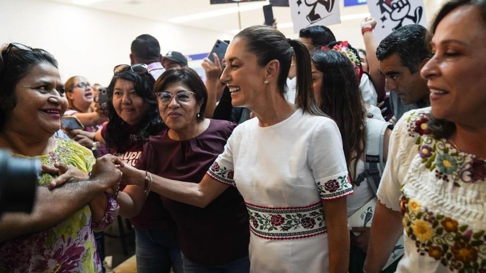 Claudia Sheinbaum durante una visita a Veracruz