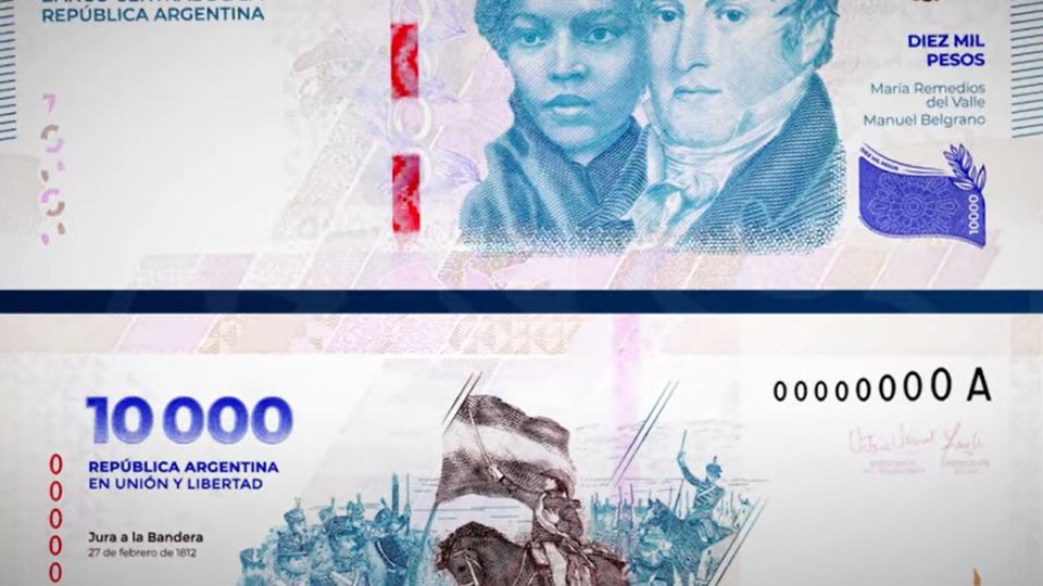 El billete millonario de Argentina