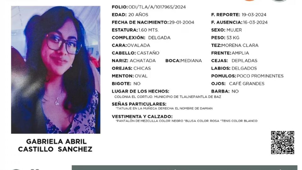 Buscan a Gabriela Abril