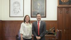 Rocío Nahle se reúne con Cuitláhuac García en Palacio de Gobierno de Veracruz