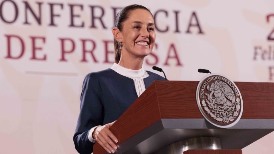 Claudia Sheinbaum Pardo, virtual presidenta electa, en conferencia de prensa en el Salón Tesorería de Palacio Nacional.