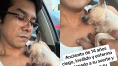 VIDEO: joven rescata a perrito de 14 años que fue abandonado a su suerte y su reacción al recibir cariño se hace viral