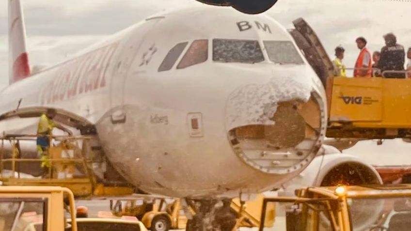 Tormenta de granizo destroza avión con 173 pasajeros a bordo