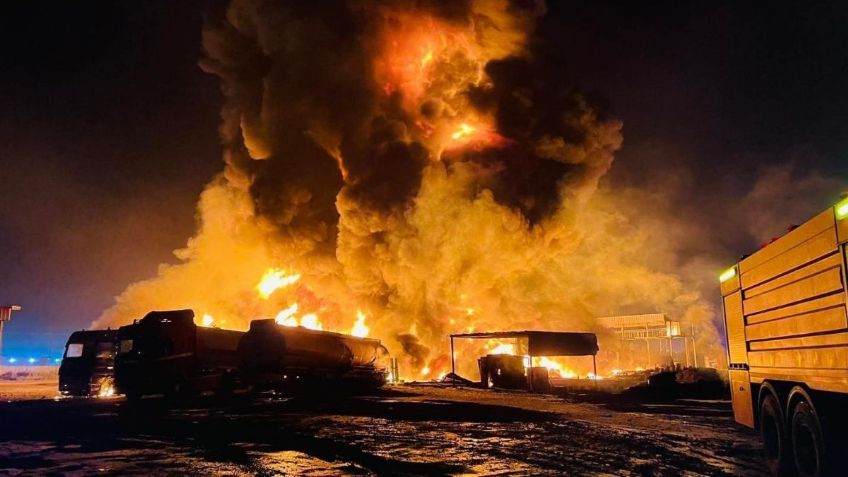 FOTOS: Fuerte incendio consume refinería Erbil en Irak