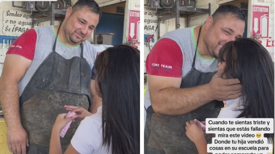 La menor conmovió a su padre, quien no dejaba de sonreír al verla.