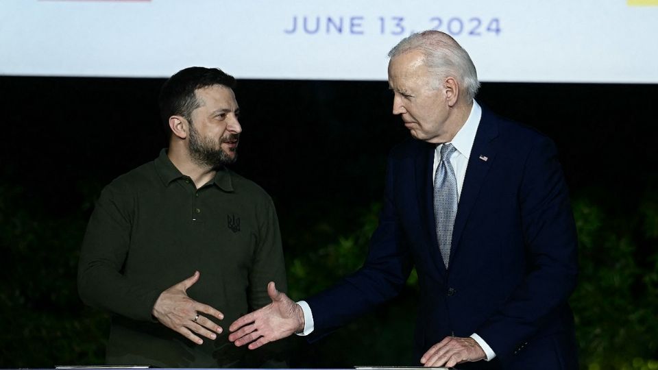 El presidente Zelenski y el presidente Joe Biden