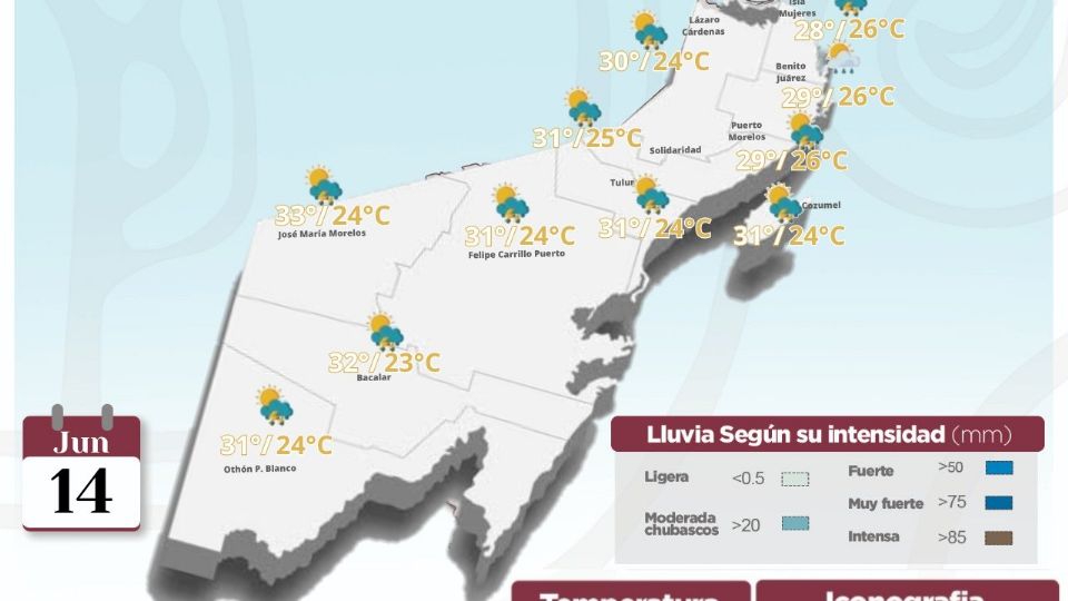 Seis municipios tendrán lluvias