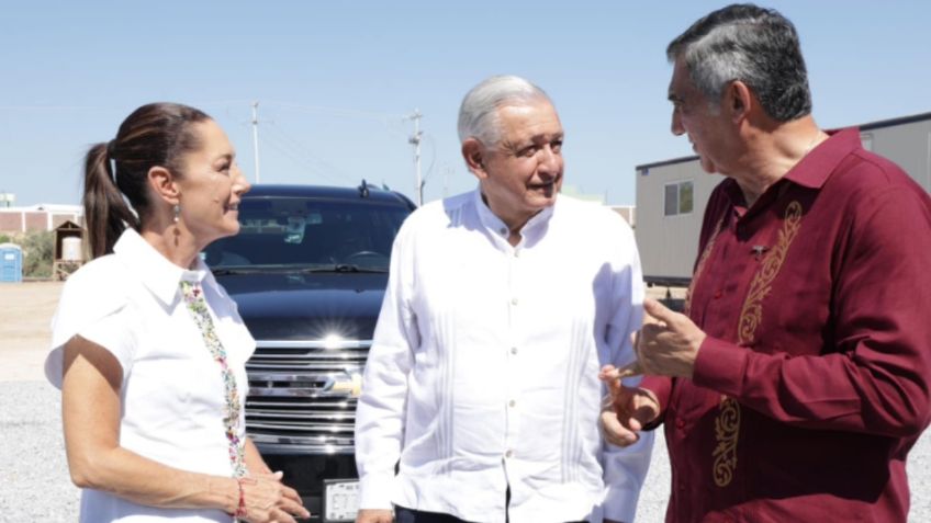 Américo Villarreal recibe a AMLO y Claudia Sheinbaum