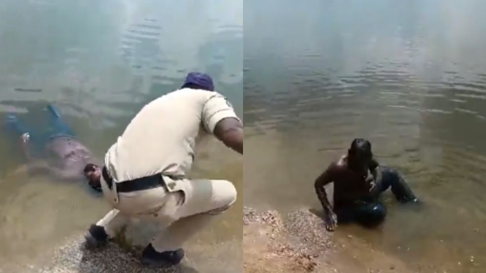 El hombre reaccionó cuando intentaban sacarlo del agua.