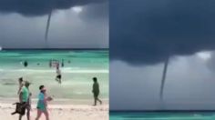 VIDEO: así se vio una impresionante tromba marina en playas de Tulum