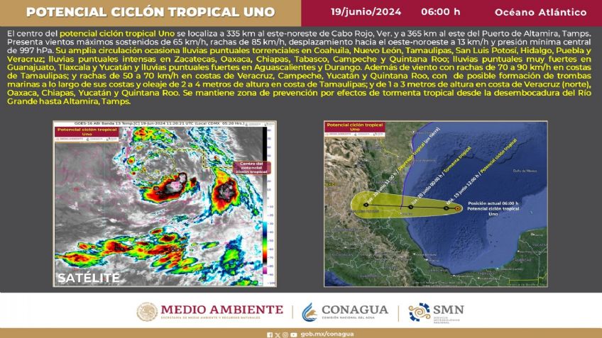 Además de Alberto, zona de baja presión incrementa a 20% potencial ciclónico