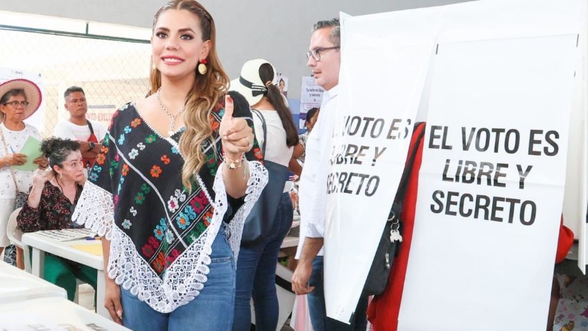 Acude la gobernadora Evelyn Salgado a emitir su voto