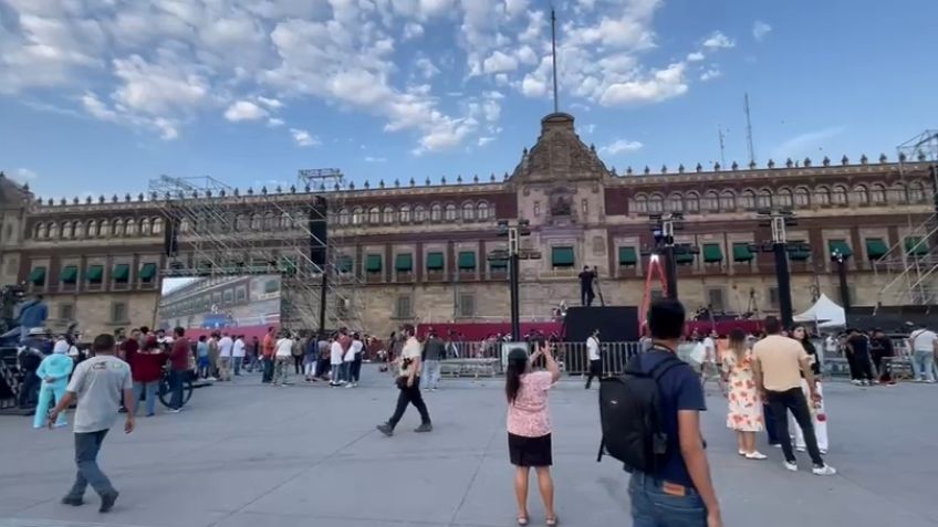 Instalan templete en el Zócalo para mensaje de Claudia Sheinbaum