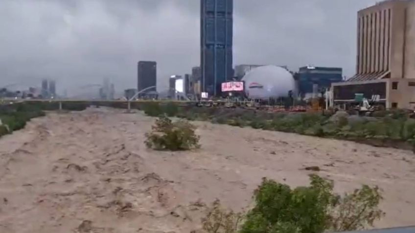 Se desborda Río Santa Catarina en Monterrey por paso de Tormenta Tropical Alberto hoy, jueves 20 de junio