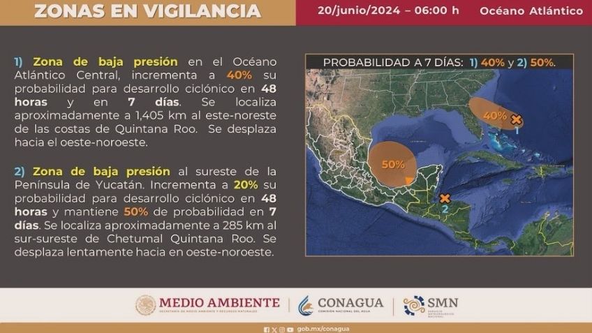 No sólo es Alberto, hay 40% de probabilidad para desarrollo ciclónico de otro fenómeno