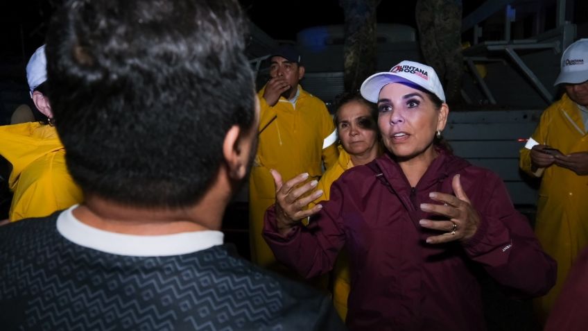 Mara Lezama auxilia y coordina atención a familias afectadas esta noche por intensas lluvias