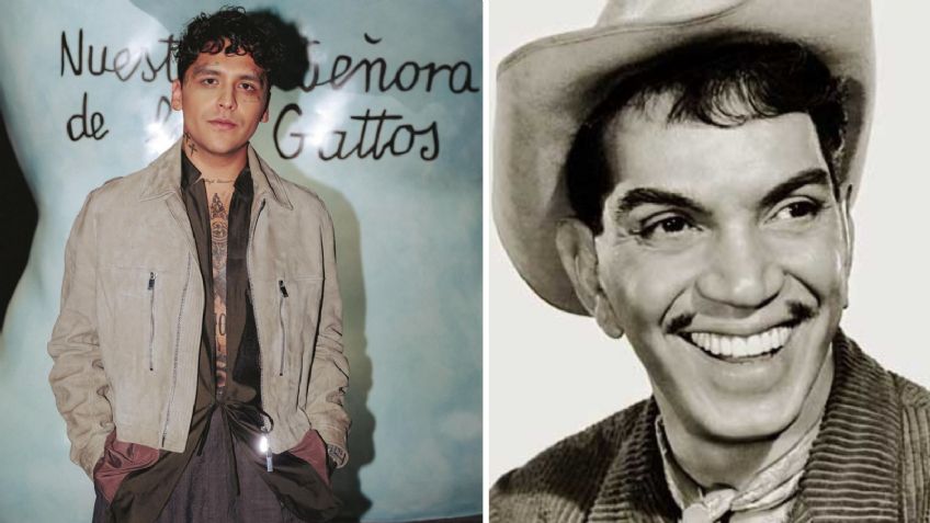 Christian Nodal, criticado por renovar su look; en redes dicen que se parece a Cantinflas, aunque el comediante sí tenía estilo