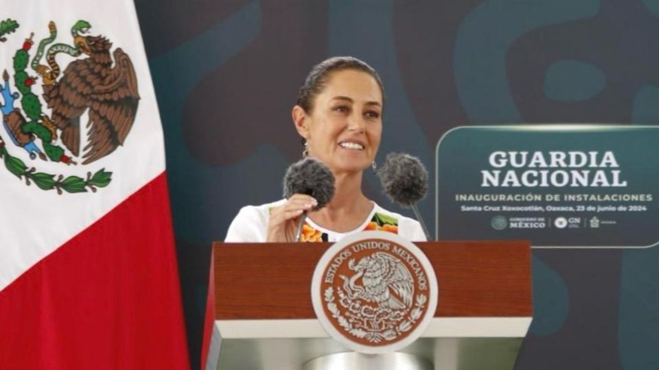 Claudia Sheinbaum, el pasado fin de semana, al participar en la inauguración de instalaciones para la Guardia Nacional en Oaxaca.