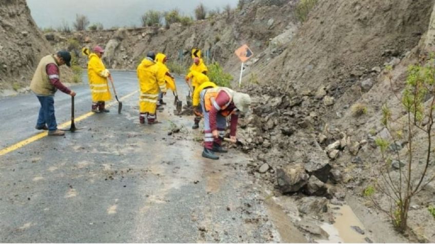 Alberto deja deslaves y derrumbes en carreteras de Hidalgo