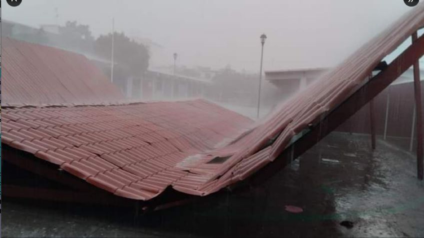 Suspenden clases en kínder de Técamac; el techo se desprendió por fuertes lluvias