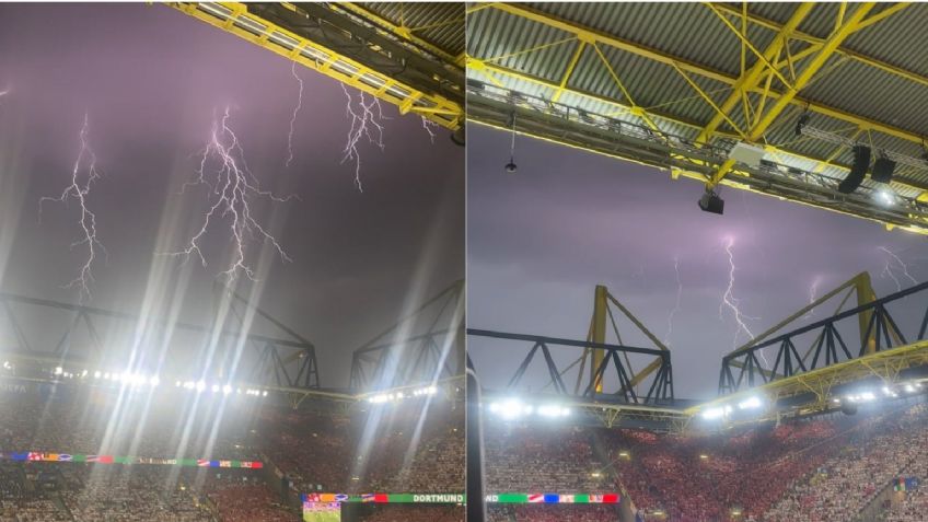 Euro 2024: las impactántes imágenes de la tormenta eléctrica que azotó el Alemania vs Dinamarca