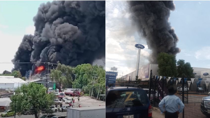 VIDEO: incendio consume bodegas de Cuautilán Izcalli, cerca de la México-Querétaro