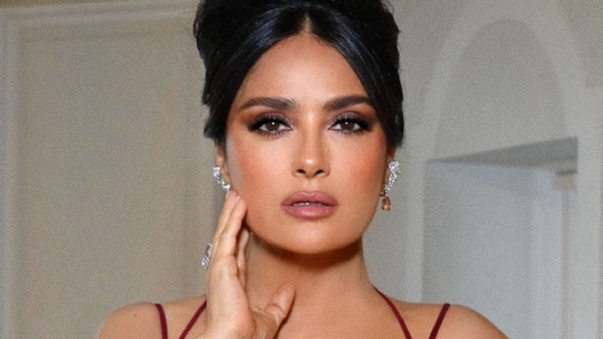 Salma Hayek comprueba que el verde olivo es el nuevo beige con este elegante look de tres piezas