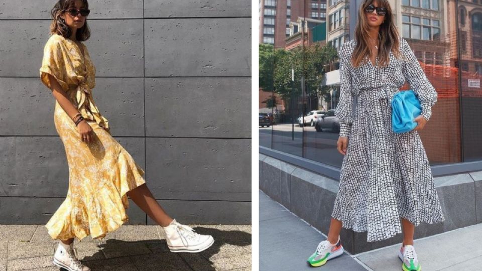 ¿Tenis y vestidos? Sí, son de los looks estrella cada verano.