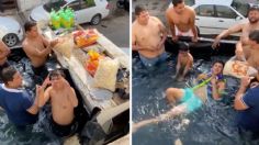 ¿Cuál calor? arman pool party en la caja de un camión materialista, hubo bebida y hasta chicharrones con salsa | VIDEO