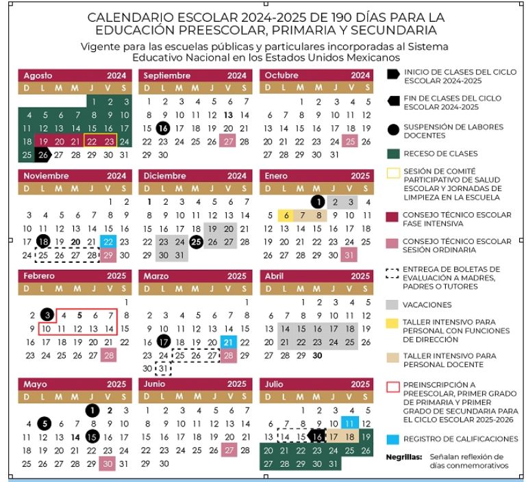 calendario escolar 2024-2025