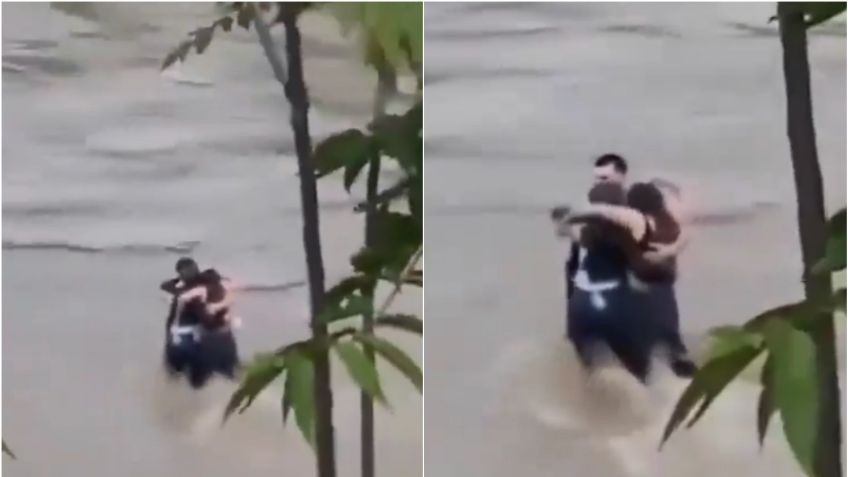 Momentos escalofriantes: 3 amigos se abrazan por última vez antes de morir arrastrados por la corriente de un río