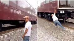 La Emperatriz: captan a hombre colgándose de la locomotora en movimiento al pasar por Hidalgo: VIDEO