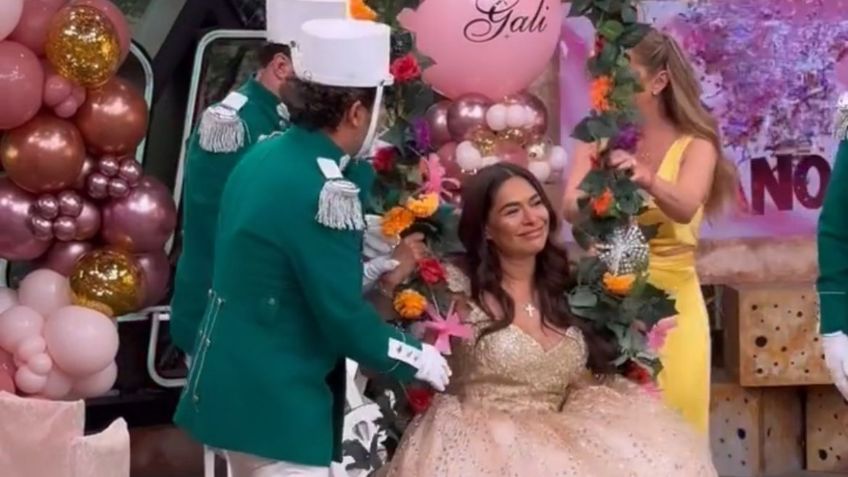 Galilea Montijo sorprende al celebrar su cumpleaños en "Hoy" vestida como quinceañera y acompañada por chambelanes