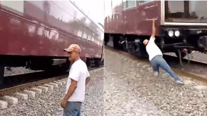 La Emperatriz: captan a hombre colgándose de la locomotora en movimiento al pasar por Hidalgo: VIDEO