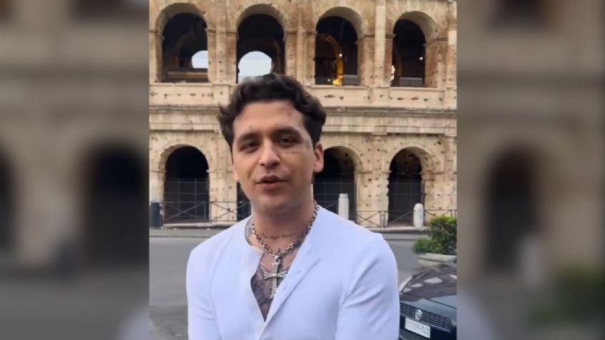 Christian Nodal confirma que estuvo en Roma, igual que Ángela Aguilar y Mónica Corgan