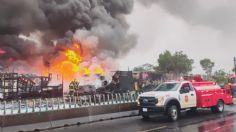 Se registra fuerte incendio en Cuchilla del Tesoro, casas y autos arden en los límites de Nezahualcóyotl y GAM