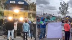 Vecinos de Ciudad Lago detienen paso del tren en Avenida Texcoco: reportan fuerte olor a combustible