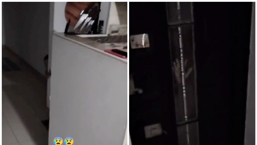 ¿Un niño fantasma?, captan aterrador momento en que un ser se ríe y golpea una puerta en plena noche: VIDEO