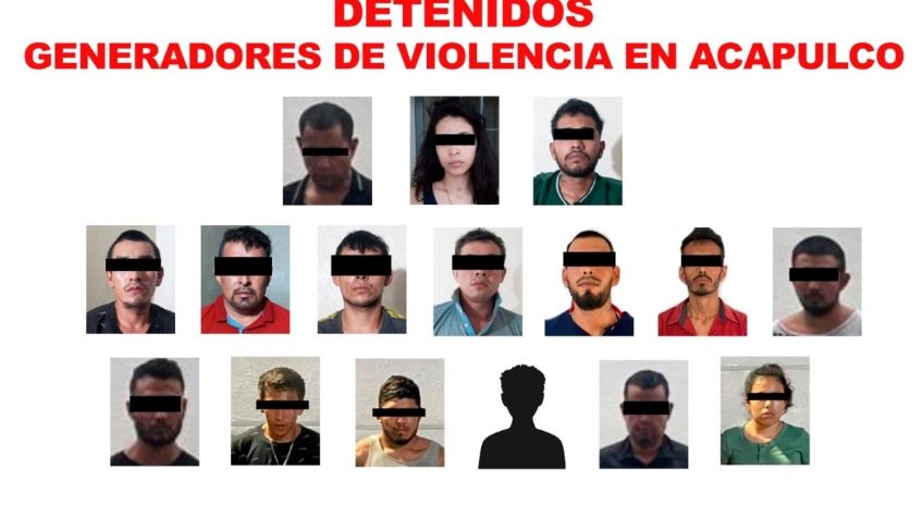 Detienen a 16 integrantes de grupo delictivo generador de violencia en Acapulco