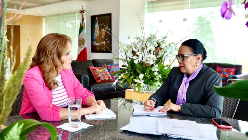 Rosa Icela Rodríguez se reúne con Clara Luz Flores, se comprometen a trabajar mano a mano