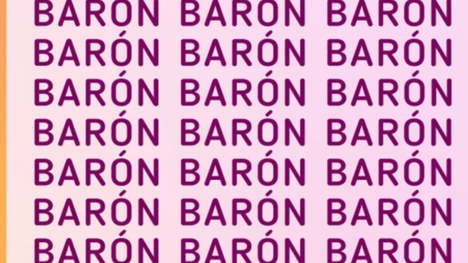 Sólo una mente con un coeficiente muy alto puede encontrar la palabra ‘Varón’ en menos de 7 segundos. Fuente: genial.guru