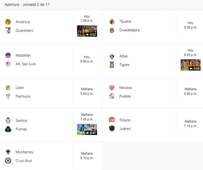 partidos jornada 2 apertura 2024